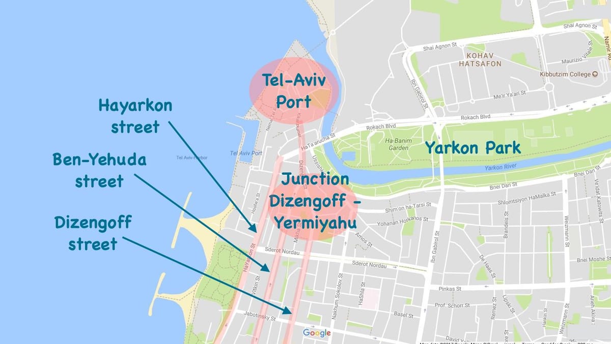 парк яркон карте