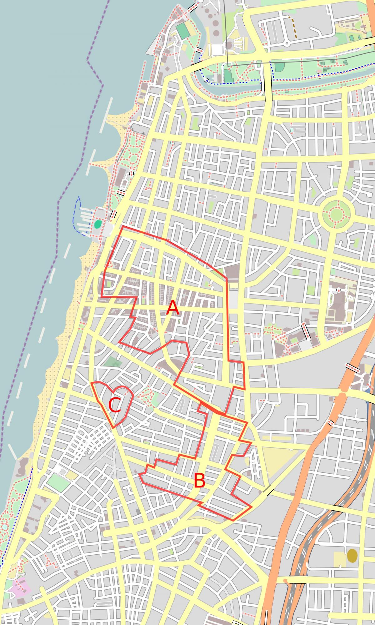 карта Белый город Тель-Авив