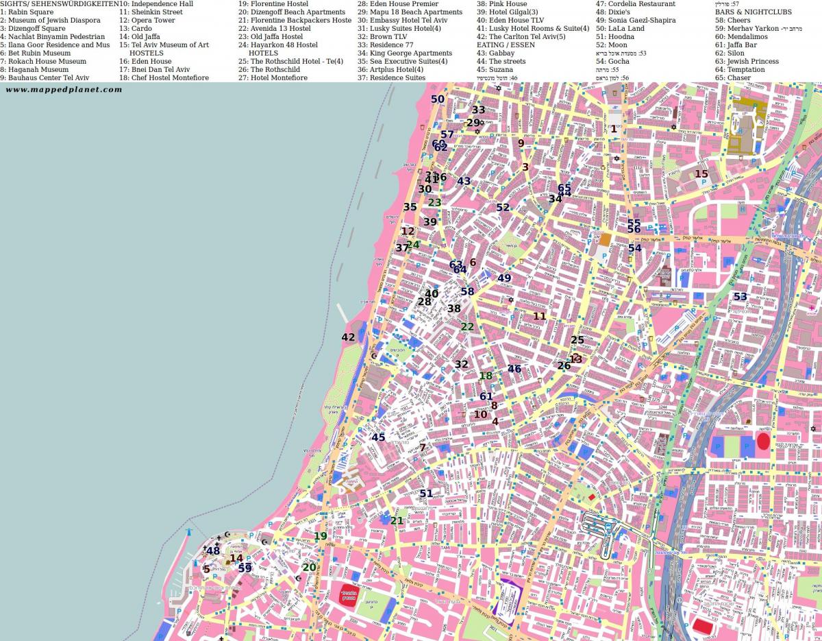 карта площади Рабина в Тель-Авиве